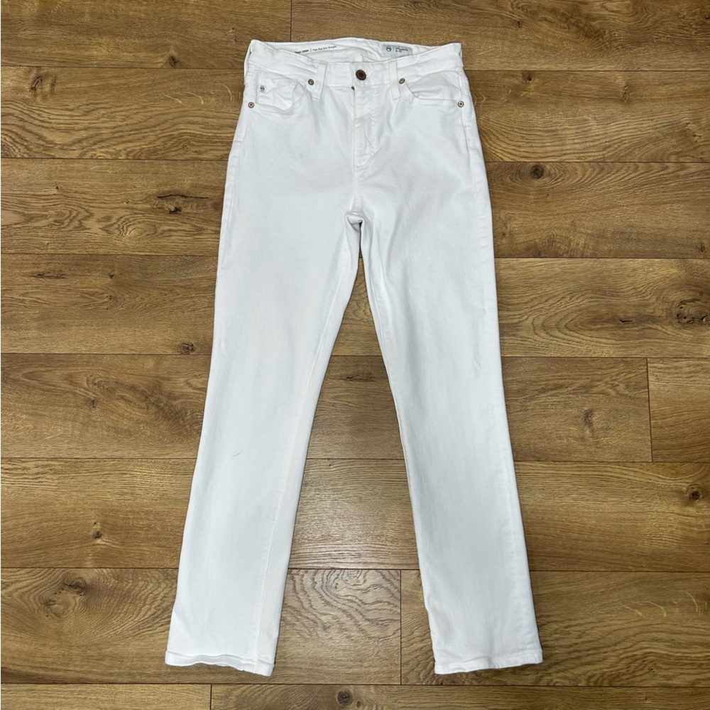 Adriano Goldschmied White Mari Crop High Rise Slim Straight Size 28